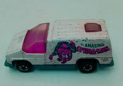 Hot Wheels 1976 diecast 1/64 blanco The Amazing Spider-Man Scene Machines furgoneta Foto 1 de 4