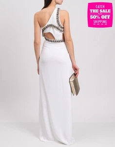 RRP€2400 ROBERTO CAVALLI Wedding Gown IT50 US14 UK18 XXL Silk Lined Cut Out - Imagen 1 de 11