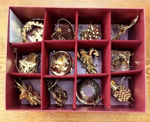Colección de adornos navideños de oro 3D Danbury Mint de colección (x12), varios 1998-2004 - Imagen 1 de 22