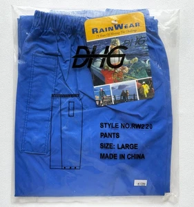 DHG Angeln Regenbekleidung ~ blaue Hose, Large ~ versiegelt im Paket ~ neuer alter Lagerbestand - Bild 1 von 4