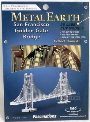 Metal Earth San Francisco Golden Gate Bridge 3D Metal  Model + Tweezers 010015 - Image 1 of 2