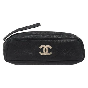 Chanel Black Leather Clutch Bag Authentic - Picture 1 of 18
