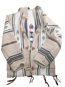 Moroccan Jacket Hooded Handmade wool rustic hooded zip jacked - Picture 1 of 5