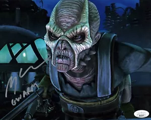 Foto firmada de Greg Baldwin Star Wars Clone Wars-Bounty Hunters 8x10 certificada por la JSA - Imagen 1 de 2