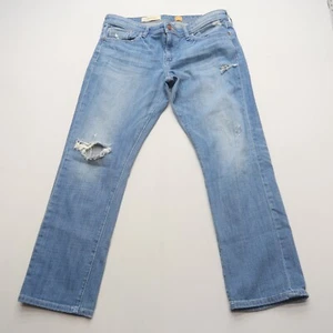 Pilcro Womens Hyphen Relaxed Jeans Size 32 Light Wash Distressed Straight Leg - Picture 1 of 10