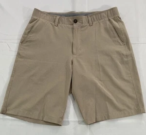 Under Armour Shorts Men's 34 Loose Fit Tan Flat Front Chino Stretch - Picture 1 of 12