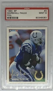 Marshal Faulk PSA RARE Error Label Says SP Foil But Its 1994 Fleer Exchange R.C. - Bild 1 von 2