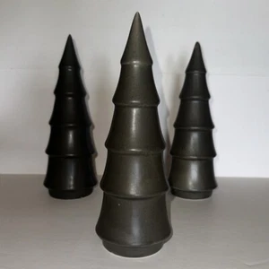 Ceramic Christmas Trees Green Set Of 3 Vinterfint Stylized Tabletop Decoration - Picture 1 of 7