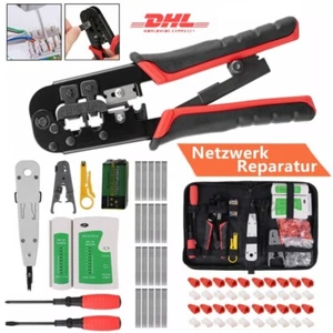 Netzwerk Reparatur Werkzeug Set Elektronik Crimpzange LAN Kabeltester RJ45/RJ11 - Afbeelding 1 van 16
