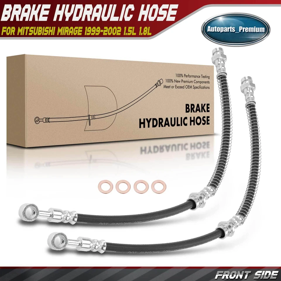 2x Manguera hidráulica de freno delantera izquierda y derecha para Mitsubishi Mirage 99-02 1,5 L 1,8 L Foto 1 de 4