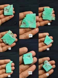 Vibrant Chrysoprase Slices - Natural Green Gemstone Collection - Picture 1 of 10