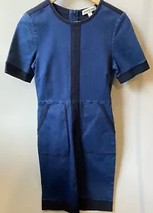 COUNTRY ROAD Ladies Denim Stretch Cotton Dress Short Sleeve/Pockets Size AU 6 - Picture 1 of 10