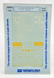 MICROSCALE HO SCALE 87-379 BOSTON & MAINE RDG 50-FT BOXCAR DECAL - Picture 1 of 1