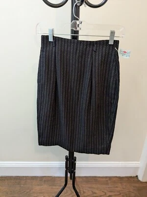 Dana Buchanan Skirt Pencil Size 2P Petite, Striped Dark Blue, New With Tags - Image 1 of 4