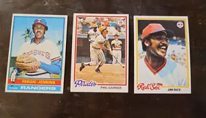 1970's baseball card assortment-pk of 3 Rice / Garner / Jenkins - Picture 1 of 7