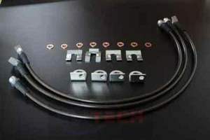 Black Extended Stainless Brake Lines 87-06 Jeep Wrangler TJ YJ 84-01 Cherokee XJ - Picture 1 of 2