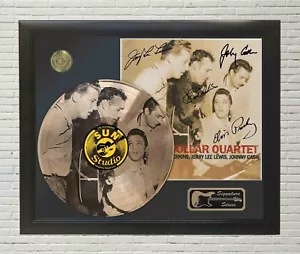 Pantalla LP de imagen grabada con láser enmarcada con láser en efectivo de Elvis, Jerry Lee Lewis, Carl Perkins - Imagen 1 de 4