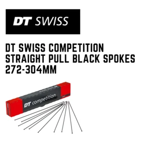 DT Swiss 14/15G Straight Pull Black Competition Double Butted Spokes - 272-304mm - Picture 1 of 3