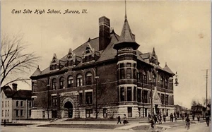 Vintage Illinois IL Photo RPPC Postcard East Side High School Aurora Kane Dupage - Picture 1 of 5
