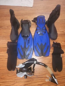  Juego de snorkel mares wahoo divers yeguas wahoo finas l/xl botas oceánicas L 10/11 mar - Imagen 1 de 6