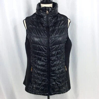 Nanette Lepore Puffer Vest Womens Size Large Stretch Sides Full Zip MISSING Hood - Image 1 of 4