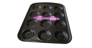 Just Cook Teglia da Forno Profonda 12 Tazze - Muffin Bun Fairy Cakes Cupcake - Antiaderente - Foto 1 di 1