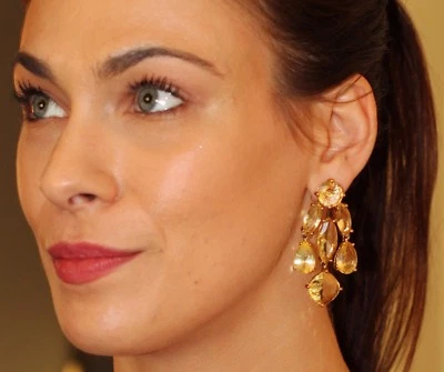 KATE SPADE CRYSTAL RIDICULOUSLY GORGEOUS CHAMPAGNE CHANDELIER DROP EARRINGS - Image 1 of 4