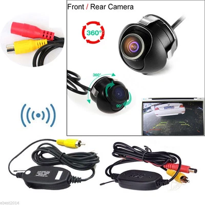 2.4G Wireless 360° Rotatable Car Reverse Parking Rearview Backup Camera Kits - Image 1 of 4