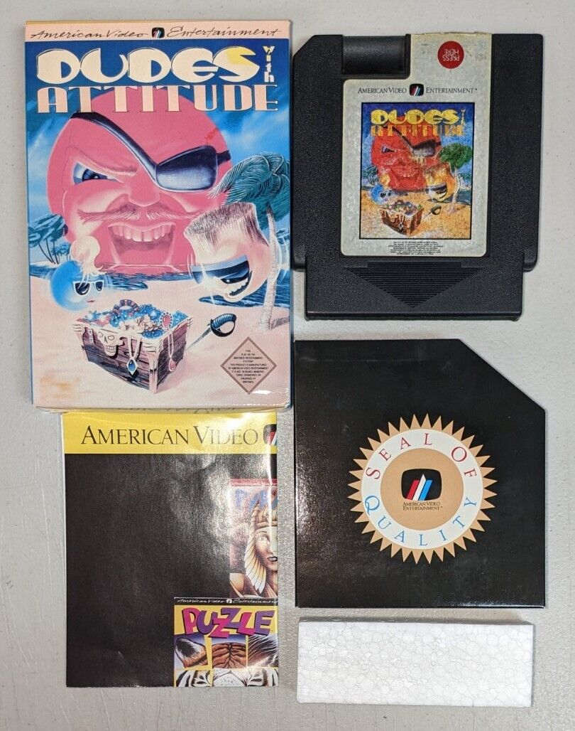 Dudes With Attitude (Nintendo NES) Box, Cart, Poster SHIPS FREE
