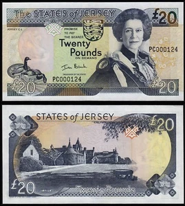 TRIKOT 20 PFUND SCHWARZ (P29a) PREFIX PC 000124 NIEDRIGE NUMMER UNC - Bild 1 von 1