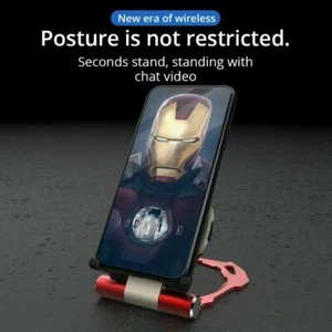 Iron Man Wireless Charger Charging Pad for iPhone 15 Pro Max 15 Samsung Huawei - Picture 1 of 7