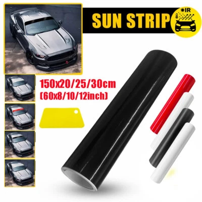 *5 Colores* Parasol Ventana Coche Tira Tinte Película Frontal Parabrisas Pantalla UV Banner Foto 1 de 4