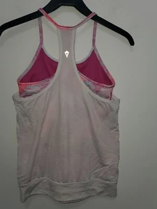 Ivivva Lululemon girls 12 Bra Tank Top straps White Pink - Picture 1 of 5