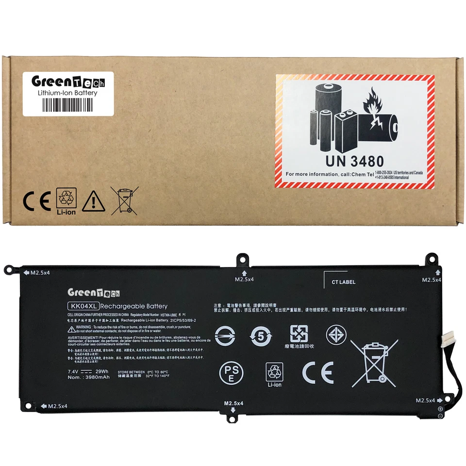 BATERÍA GREENTECH KK04XL 753703-005 PARA TABLET HP PRO X2 612 G1 29WHR HSTNN-UB6E Foto 1 de 1