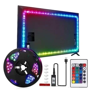 Led USB Strip Light 5M Color Changing 5050 RGB LED Flexible Lights with 24 Keys - Picture 1 of 9