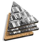 4X Triangle Coasters - Bw - Architecture House Doors #42060