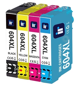 604XL Ink Cartridges CMYK Fits For Epson XP2205 XP3205 XP4200 WF-2935DWF 2910DWF - Picture 1 of 2