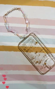 Personalised Mobile Strap Phone Charm Beads Chain Jewelry Crystal UK Seller - Picture 1 of 6