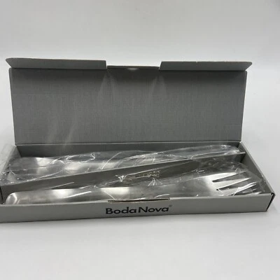 Boda Nova Point 12” Stainless Steel Salad Serving Set - Salad Spoon & Fork - Image 1 of 4