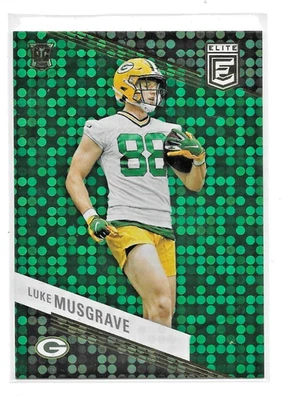 2023 Panini Donruss Elite - Rookies Green Disco #163 Luke Musgrave (RC) Packers  - Image 1 of 2