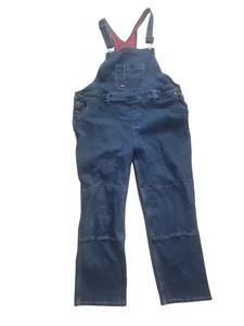 Dickies Mens Size 2xl Blue Denim Overalls Carpenters Work Jeans Double Knee - Picture 1 of 4