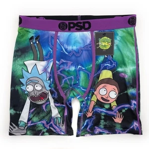 Calzoncillos boxer PSD Rick and Morty para hombre ropa interior grande viaje en el tiempo tie dye púrpura - Imagen 1 de 7
