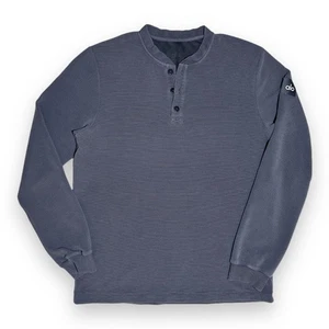 Camisa Térmica Alo Yoga Para Hombres M Gris Micro Waffle Fast Break Henley L/S - Imagen 1 de 9