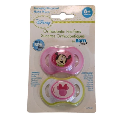 Chupetes de ortodoncia Disney Minnie Mouse - 6+ meses, nacidos gratis, paquete de 2 Foto 1 de 2