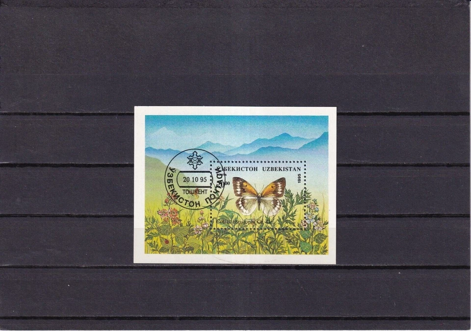 SA30f Uzbekistan 1995 Butterfly, used minisheet - image 1 of 1