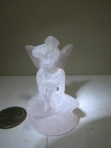 ¡Estatuilla Tinker Bell de cuarzo rosa!  2.39" Alto / ¡NUEVO! - Imagen 1 de 5