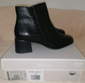 TAMARIS Stiefelette Kurz-Stiefel Ankle Boots Gr. 39 Schwarz Block-Absatz, Neu - Bild 1 von 10
