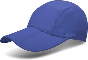 UPF 50+ Foldable Baseball Cap Sun Protection Quick Dry One Size, Dark Blue - Picture 1 of 6