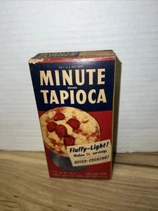 Caja de pudín de tapioca Minute vintage de los años 50 nuevo sin abrir completa 8 oz - Imagen 1 de 6
