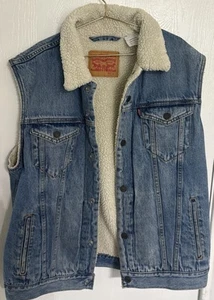 Chaleco Chaqueta Vaquera Levi Strauss & Co Vintage, Forro Lana/Sherpa, Para Hombre Talla L - Imagen 1 de 3